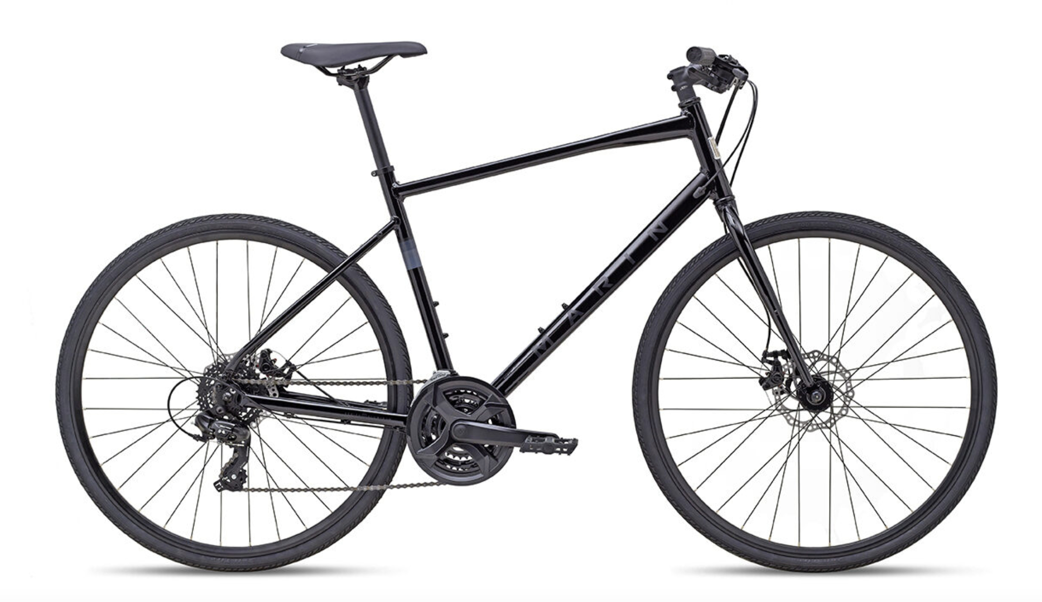 Marin 2025 Fairfax 1 Hybrid Bike M GLOSS BLACK - Cycles UK